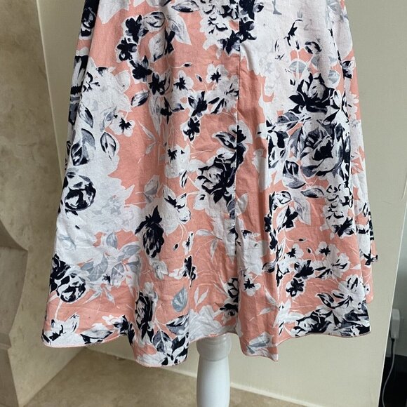 Bailey Blue Pink Floral Print Sleeveless Fit Flare Women Size Large Mini Dress - Picture 8 of 16
